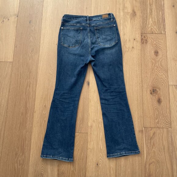 Judy Blue Jeans Women 11/30 Slim Bootcut High Rise Dark Wash Split Hem JB88290-S - Picture 7 of 15